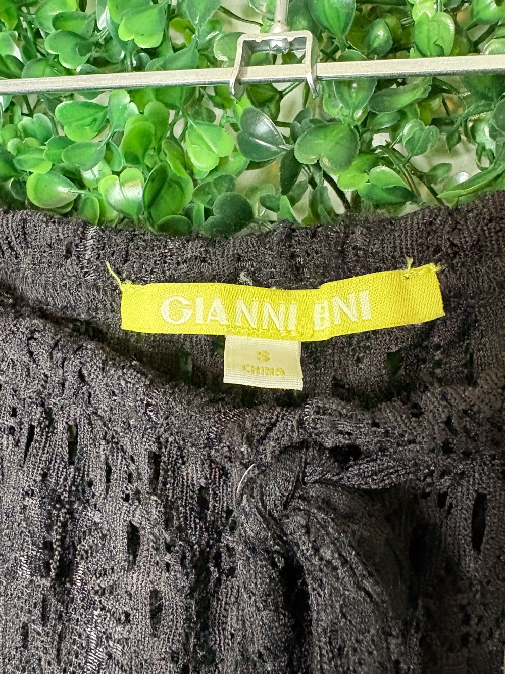 Gianni Bini Black Lace Wide-Leg Drawstring Pants - Picture 2 of 3